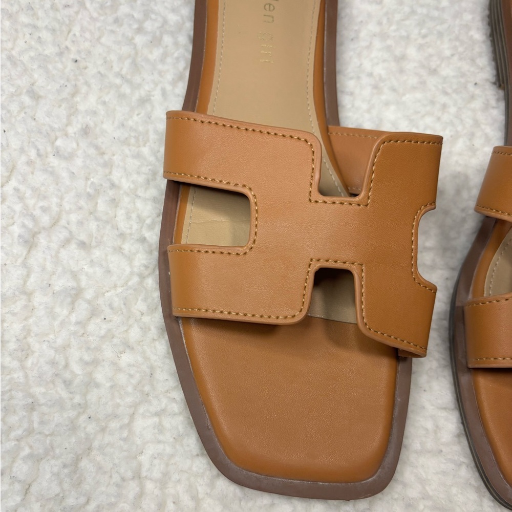 Madden Girl Women Brown Hadyn H-cut Slide Sandals - Picture 2 of 8